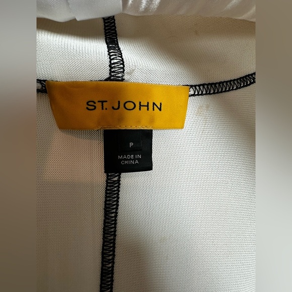 St. John Red, Black, and White Striped Cardigan - Picture 2 of 16